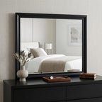 36" Black Wood Dresser Mount Framed Mirror