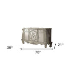47" White Solid Wood Five Drawer Dresser