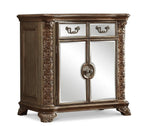 55" Gold Carved Scrollwork Solid Wood Two Drawer Combo Dresser