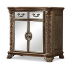 55" Gold Carved Scrollwork Solid Wood Two Drawer Combo Dresser