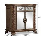 55" Gold Carved Scrollwork Solid Wood Two Drawer Combo Dresser