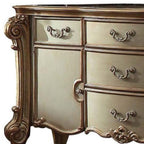 55" Gold Carved Scrollwork Solid Wood Two Drawer Combo Dresser