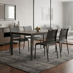 Set of Four Gray Aluminum Dining Side Chairs