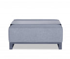 40" Gray Linen Cocktail Ottoman