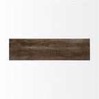 66" Brown And Black Metal and Solid Wood Bench
