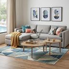 Set of Two Brown Solid Wood Round Nested Coffee Tables