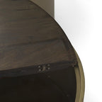 Brown Wood Round Nested Coffee Tables