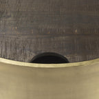 Brown Wood Round Nested Coffee Tables