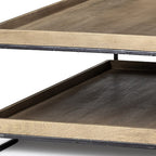 46" Natural And Black Solid Wood And Iron Coffee Table