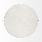 49" Round White Marble Top Gold And Metal Base Coffee Table