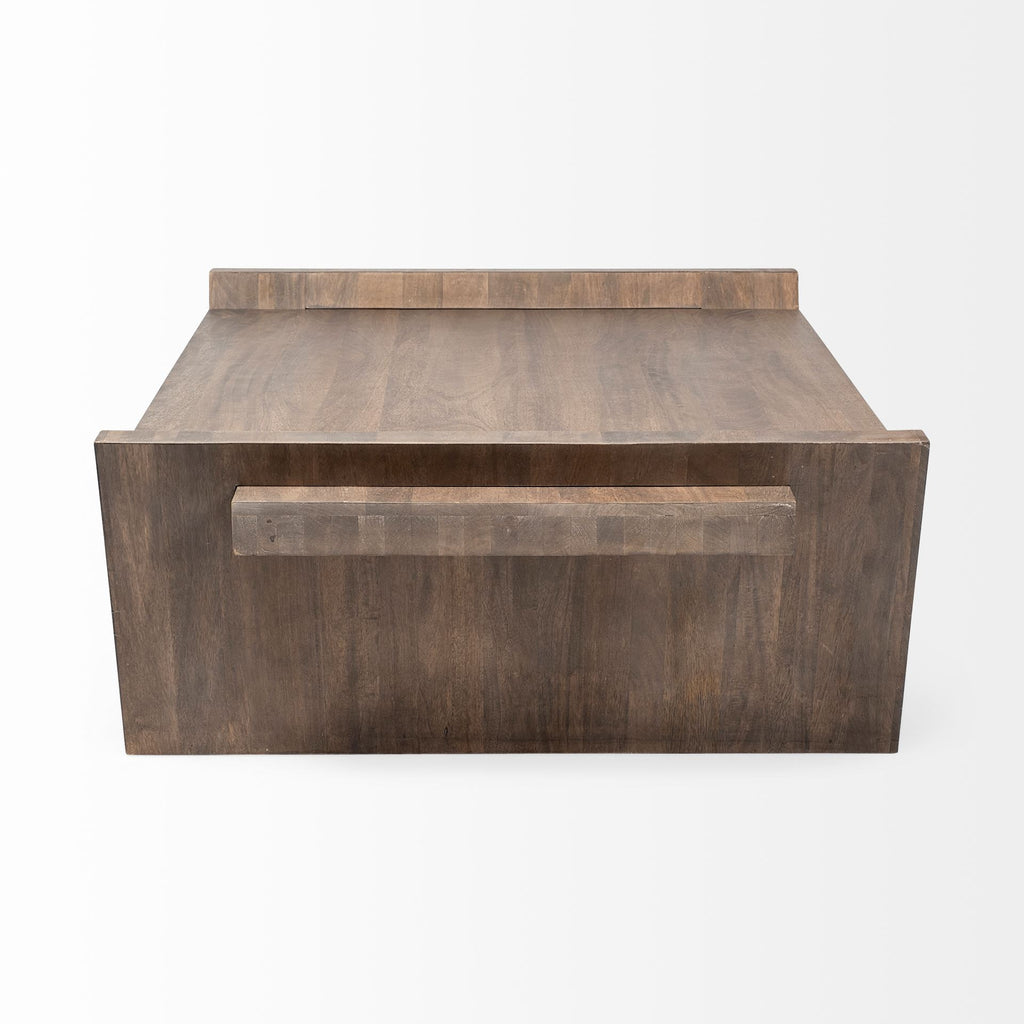 59" Brown Wood Coffee Table