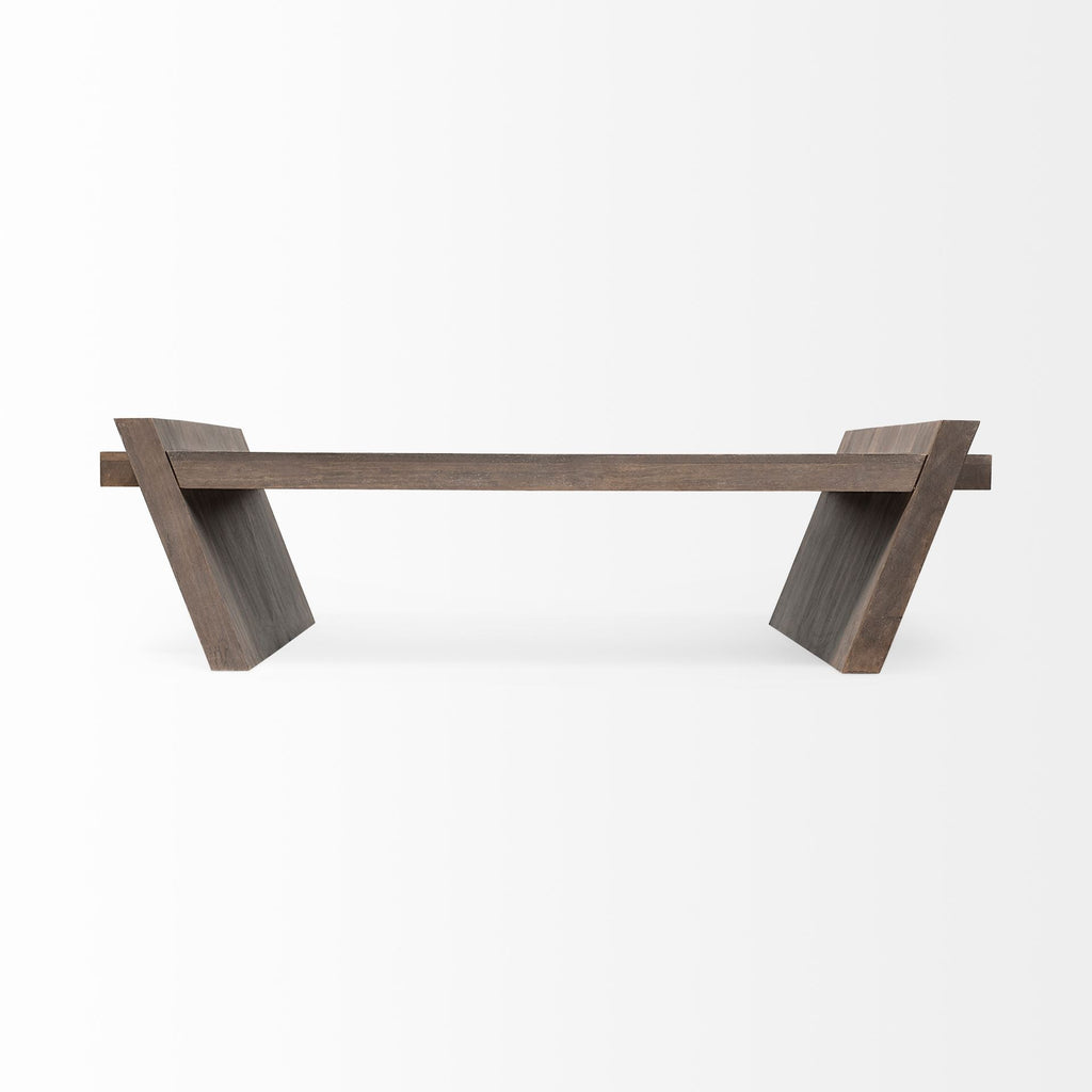 59" Brown Wood Coffee Table