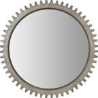 44" Silver Abstract Wood Framed Accent Mirror