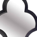 34" Black Wood Abstract Framed Accent Mirror