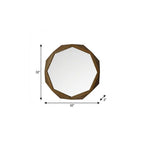 32" Octagon Black Wood Frame Wall Mirror