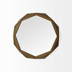 32" Octagon Black Wood Frame Wall Mirror