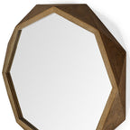 32" Octagon Black Wood Frame Wall Mirror