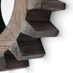 17" Brown Solid Wood Abstract Framed Accent Mirror