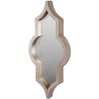 34" Champagne Solid Wood Abstract Framed Accent Mirror