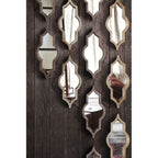 34" Champagne Solid Wood Abstract Framed Accent Mirror