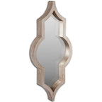 34" Champagne Solid Wood Abstract Framed Accent Mirror