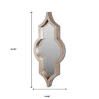 34" Champagne Solid Wood Abstract Framed Accent Mirror