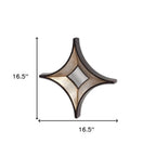 17" Dark Brown Wood Diamond Framed Accent Mirror