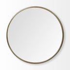 47" Gold Round Metal Framed Accent Mirror
