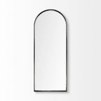 70" Black Metal Arch Framed Full Length Hanging Mirror