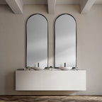 70" Black Metal Arch Framed Full Length Hanging Mirror