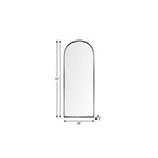 70" Black Metal Arch Framed Full Length Hanging Mirror