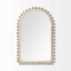 35" Natural Arch Wood Framed Accent Mirror