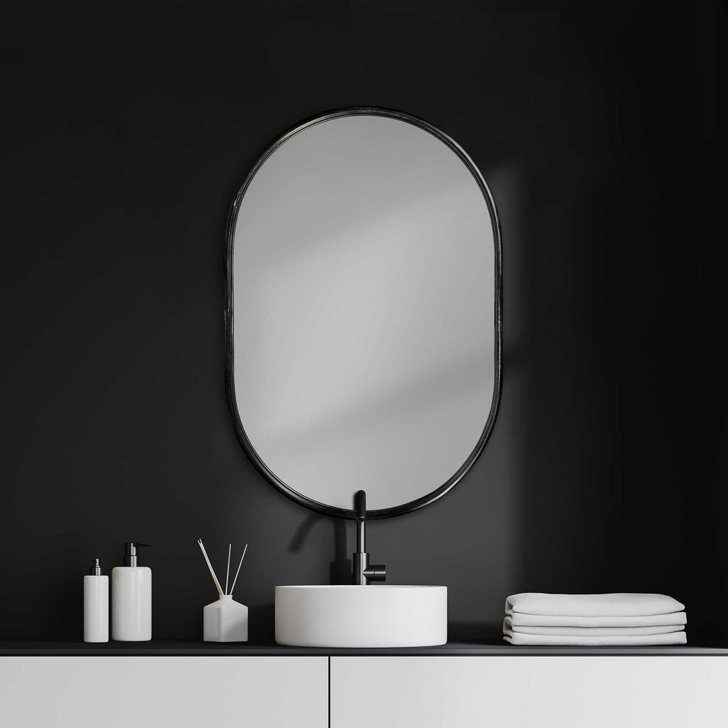 Gold Oval Accent Metal Mirror