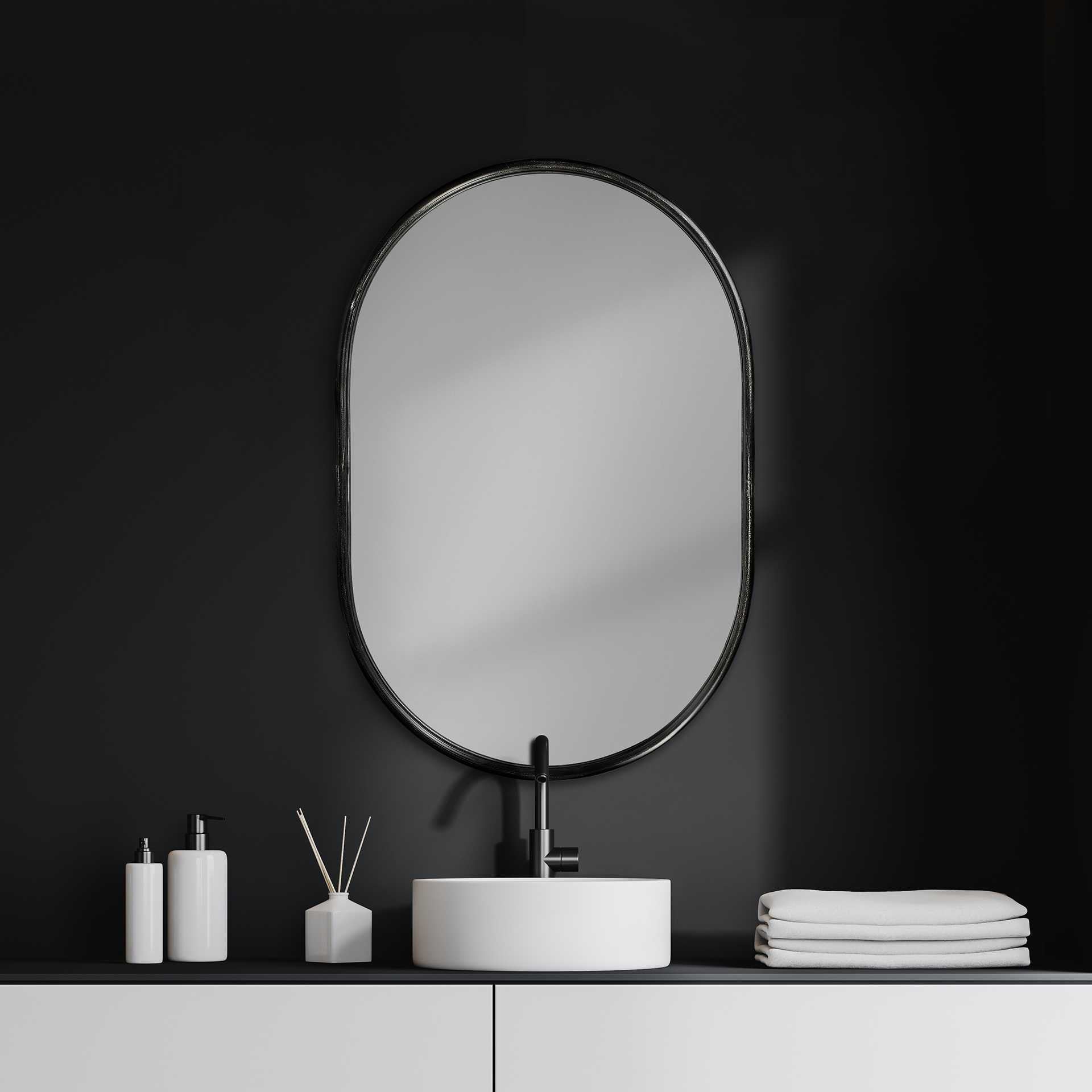 Gold Oval Accent Metal Mirror