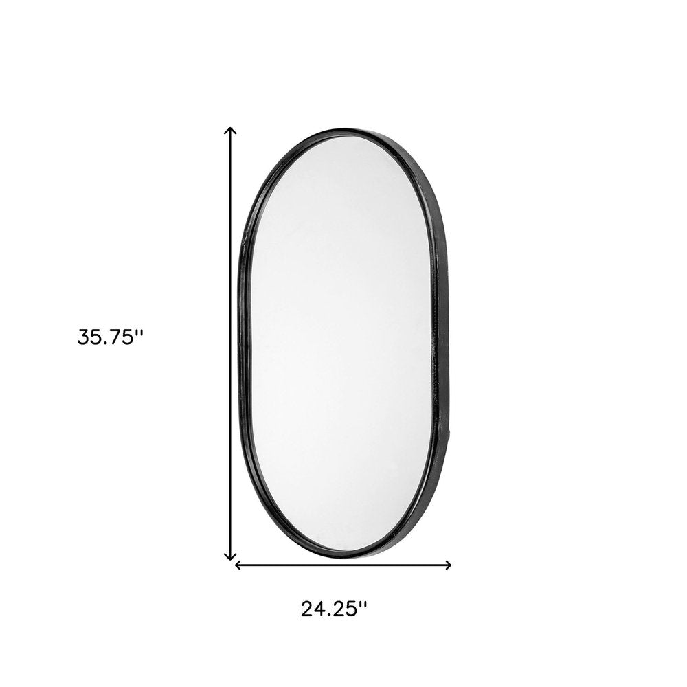 Gold Oval Accent Metal Mirror