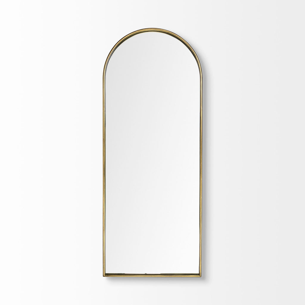 70" Black Metal Arch Framed Full Length Hanging Mirror