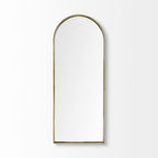 70" Black Metal Arch Framed Full Length Hanging Mirror