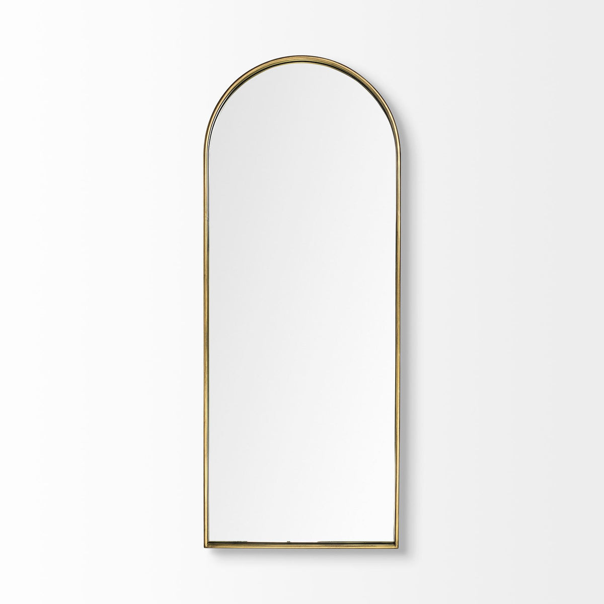 70" Black Metal Arch Framed Full Length Hanging Mirror