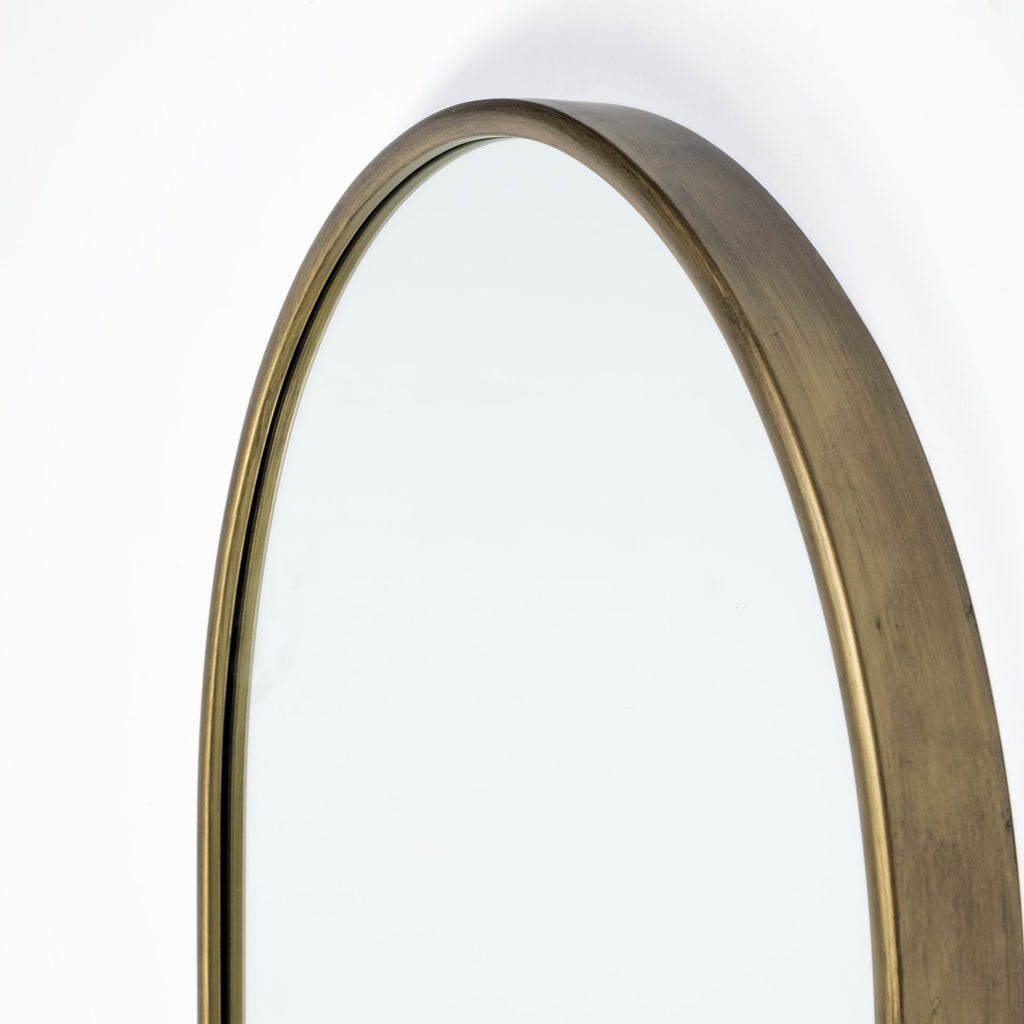70" Black Metal Arch Framed Full Length Hanging Mirror