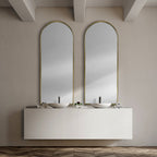 70" Black Metal Arch Framed Full Length Hanging Mirror