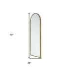 70" Black Metal Arch Framed Full Length Hanging Mirror