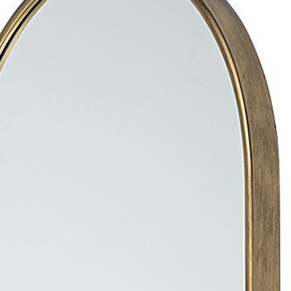 70" Black Metal Arch Framed Full Length Hanging Mirror