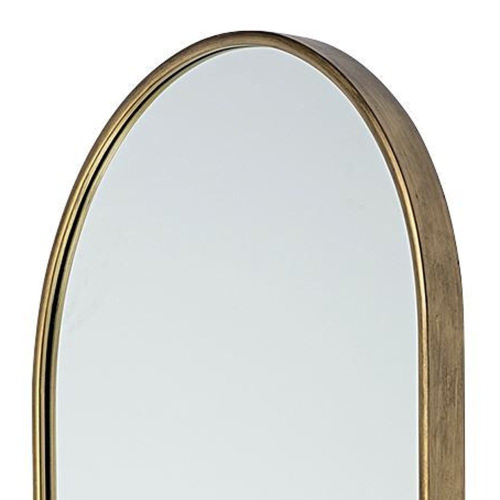 70" Black Metal Arch Framed Full Length Hanging Mirror