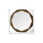 41" Brown Solid Wood Octagon Framed Accent Mirror