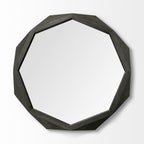 41" Brown Solid Wood Octagon Framed Accent Mirror