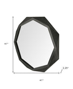 41" Brown Solid Wood Octagon Framed Accent Mirror