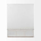 76" White Solid Wood Six Hook Freestanding Coat Rack
