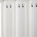 76" White Solid Wood Six Hook Freestanding Coat Rack