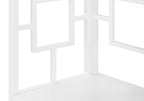 62" White Metal Corner Bookcase