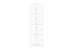 62" White Metal Corner Bookcase